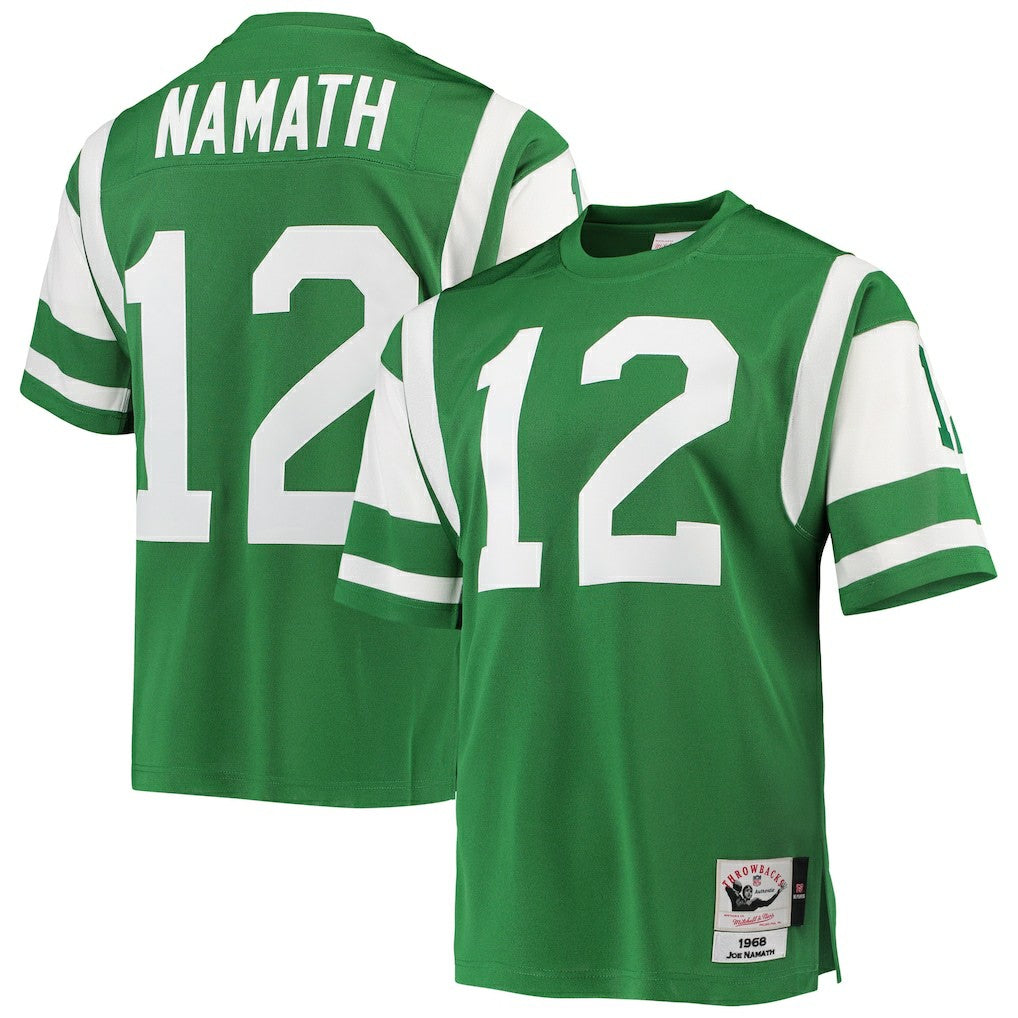 Joe Namath New York Jets 1968 Authentic Throwback Retired Player Jersey - Green on sale