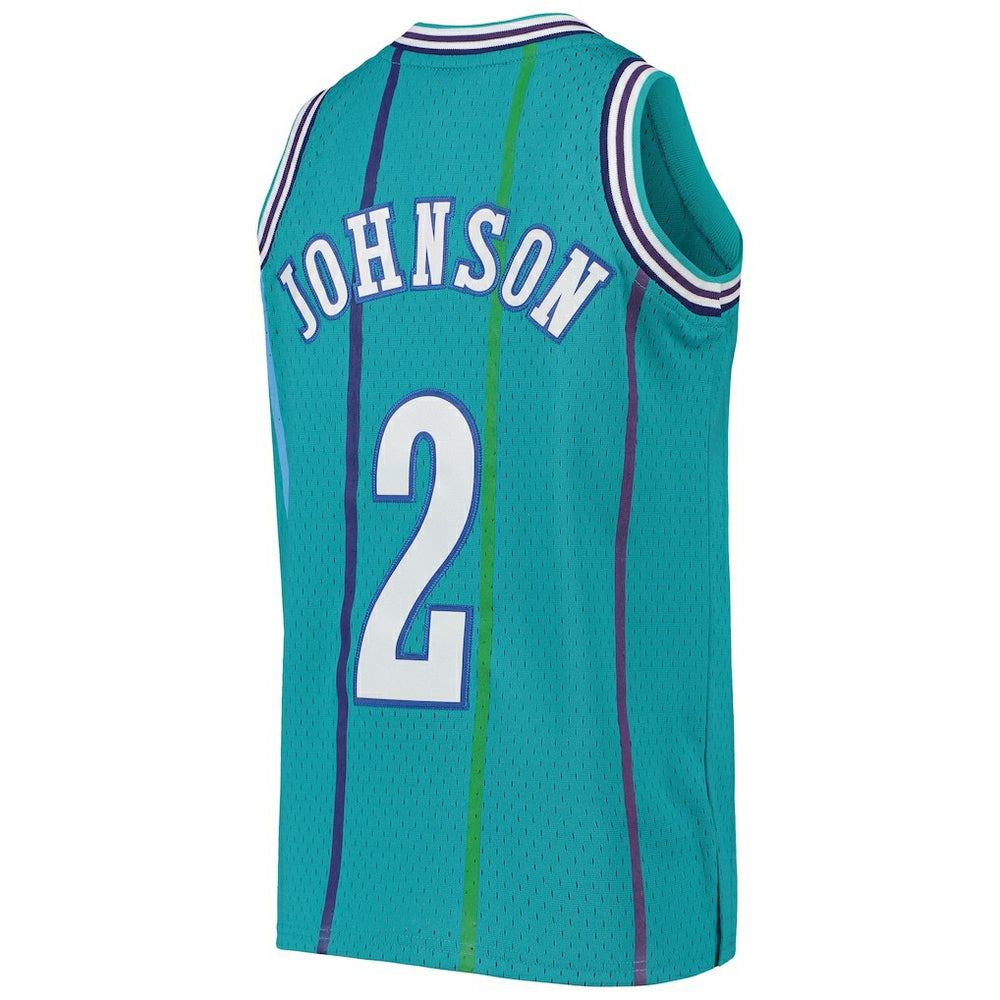 Larry Johnson Charlotte Hornets Youth 1992/93 Hardwood Classics Swingman Jersey - Teal