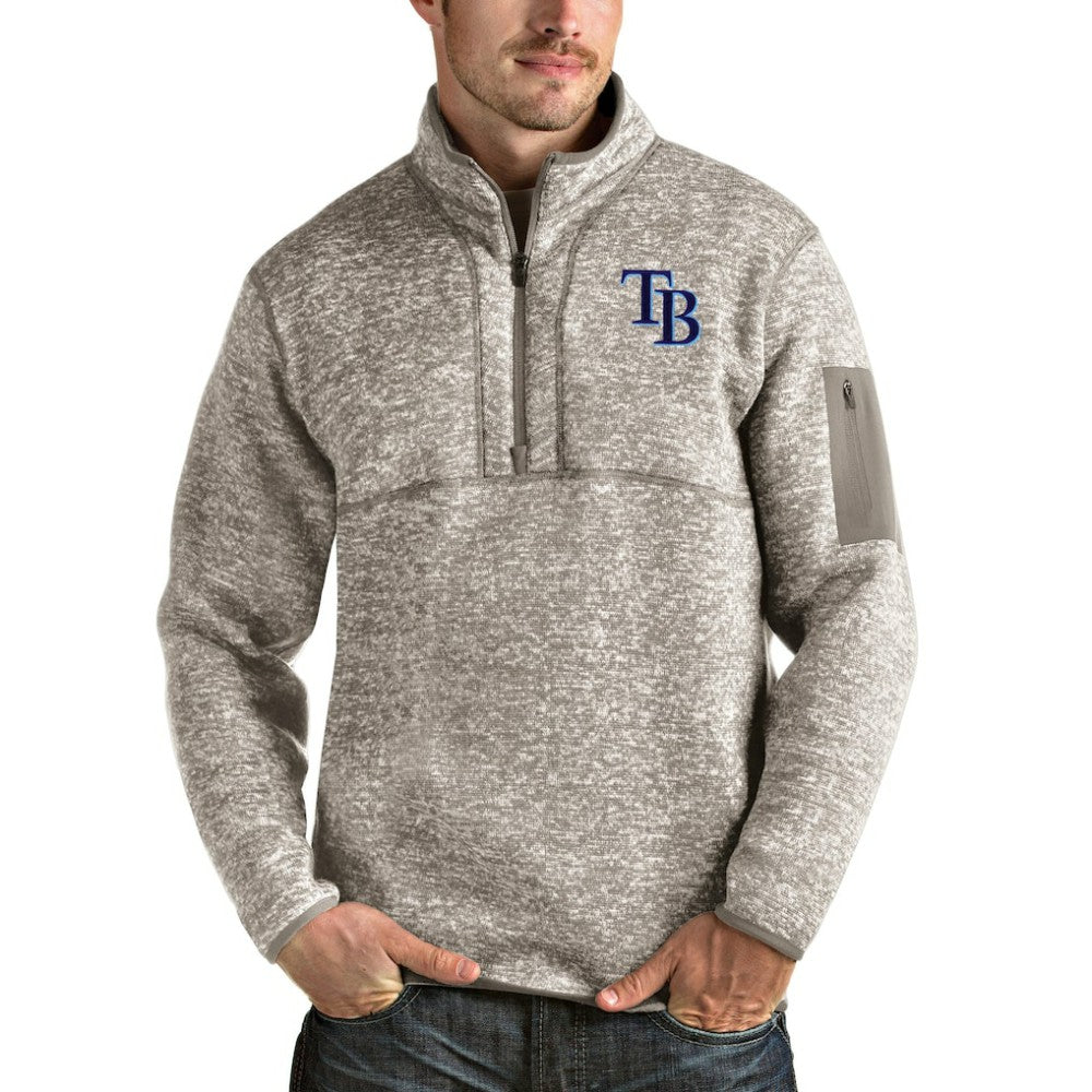 Tampa Bay Rays Antigua Fortune Quarter-Zip Pullover Jacket Oatmeal