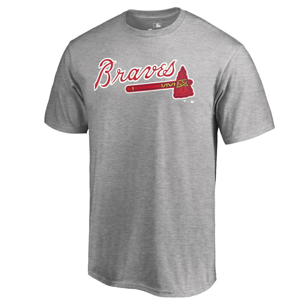 Atlanta Braves Team Wordmark T-Shirt Heathered Gray