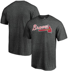 Atlanta Braves Team Wordmark T-Shirt Heathered Charcoal