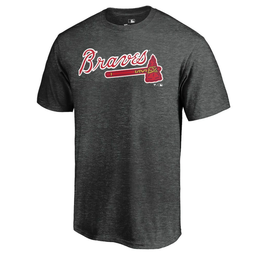 Atlanta Braves Team Wordmark T-Shirt Heathered Charcoal