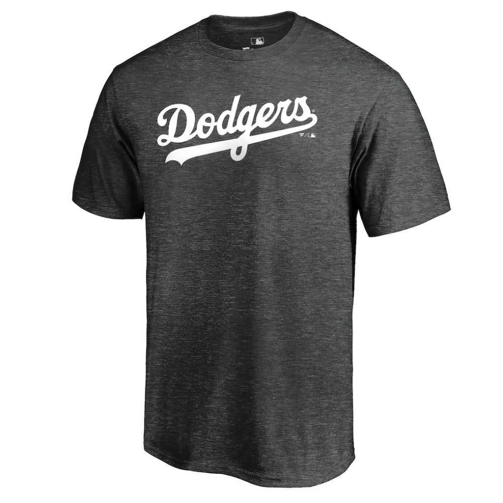 Los Angeles Dodgers Team Wordmark T-Shirt Heathered Charcoal