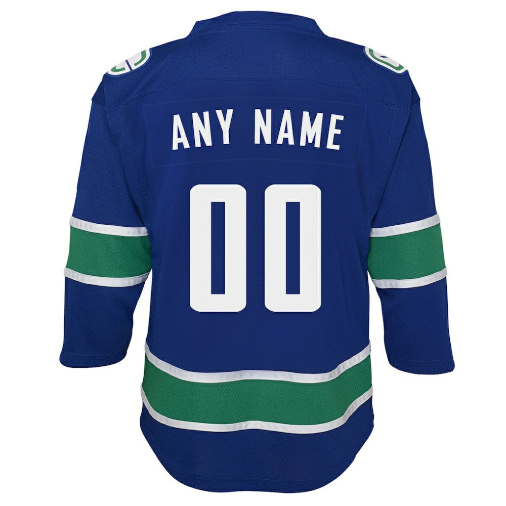 Vancouver Canucks Youth Replica Custom Jersey Blue