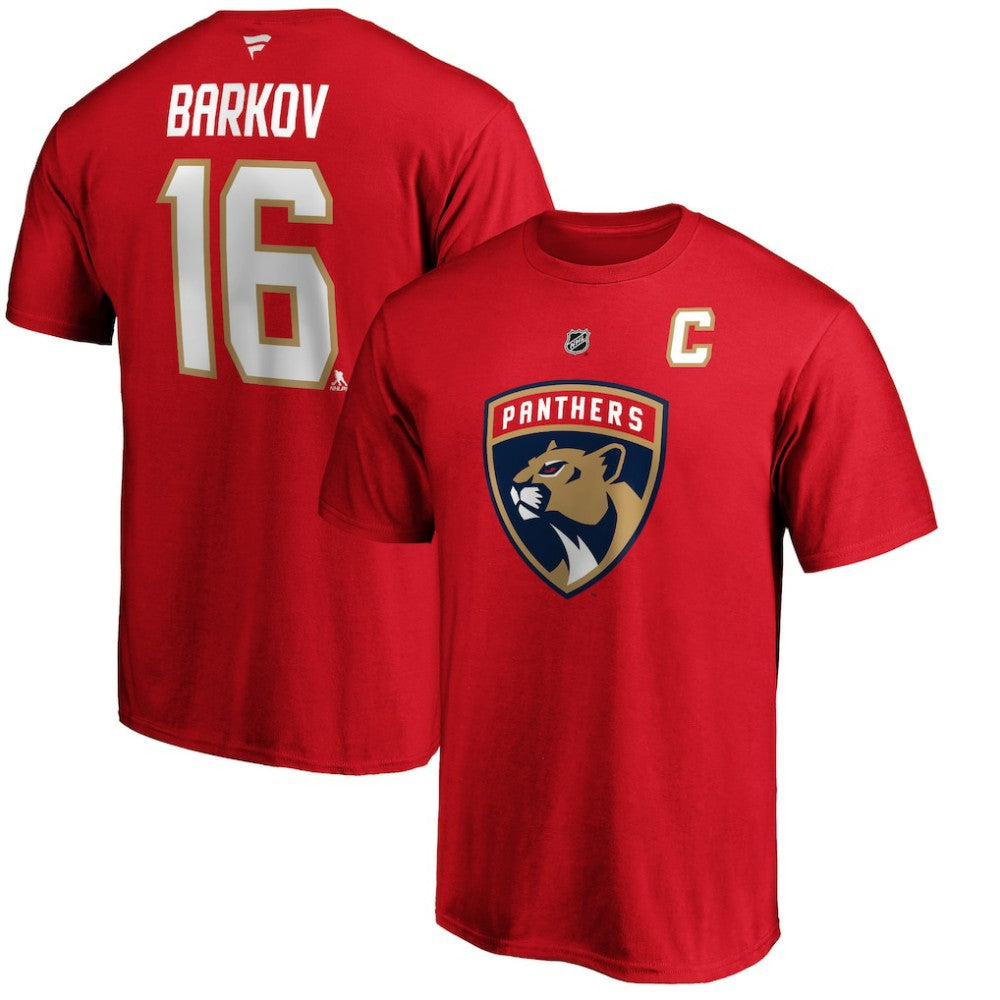 Aleksander Barkov Florida Panthers Fanatics Authentic Stack Player Name & Number T-Shirt Red