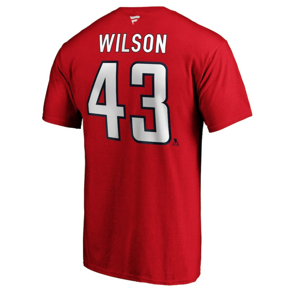 Tom Wilson Washington Capitals Fanatics Authentic Stack Player Name & Number T-Shirt Red