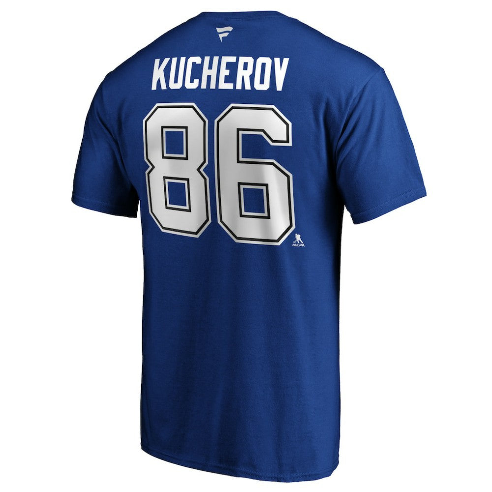 Nikita Kucherov Tampa Bay Lightning Fanatics Authentic Stack Player Name & Number T-Shirt Blue