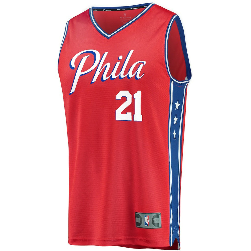 Joel Embiid Philadelphia 76ers Youth 2019/20 Fast Break Replica Player Team Jersey - Statement Edition - Red