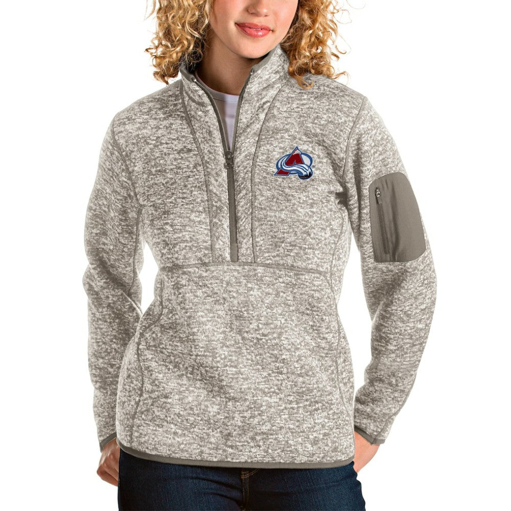 Colorado Avalanche Antigua Women's Fortune Half-Zip Sweatshirt Oatmeal