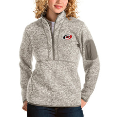 Carolina Hurricanes Antigua Women's Fortune Half-Zip Sweatshirt Oatmeal