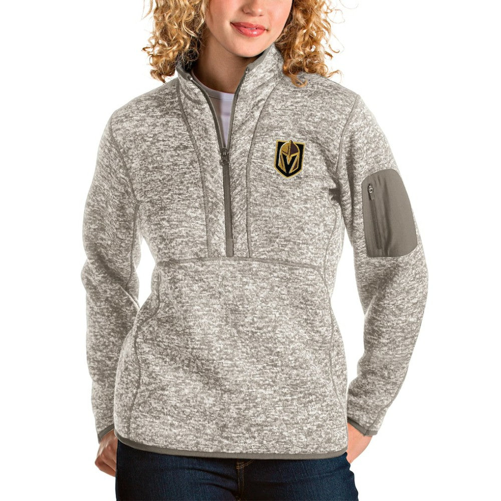Vegas Golden Knights Antigua Women's Fortune Half-Zip Sweatshirt Oatmeal