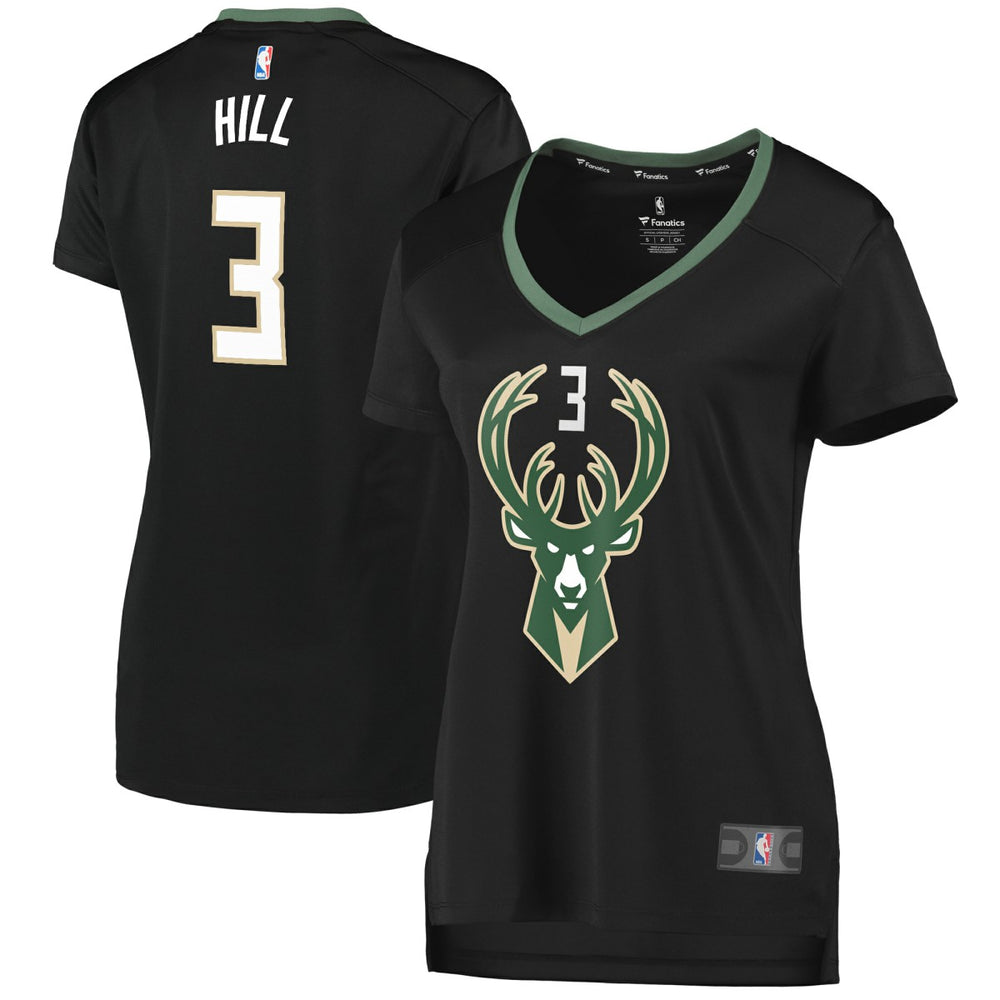 George Hill Milwaukee Bucks Women's Fast Break Replica Player Jersey - Statement Edition - Black