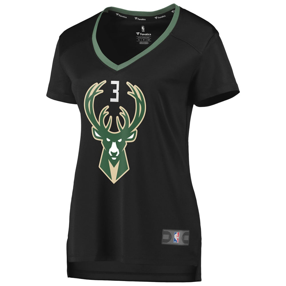 George Hill Milwaukee Bucks Women's Fast Break Replica Player Jersey - Statement Edition - Black