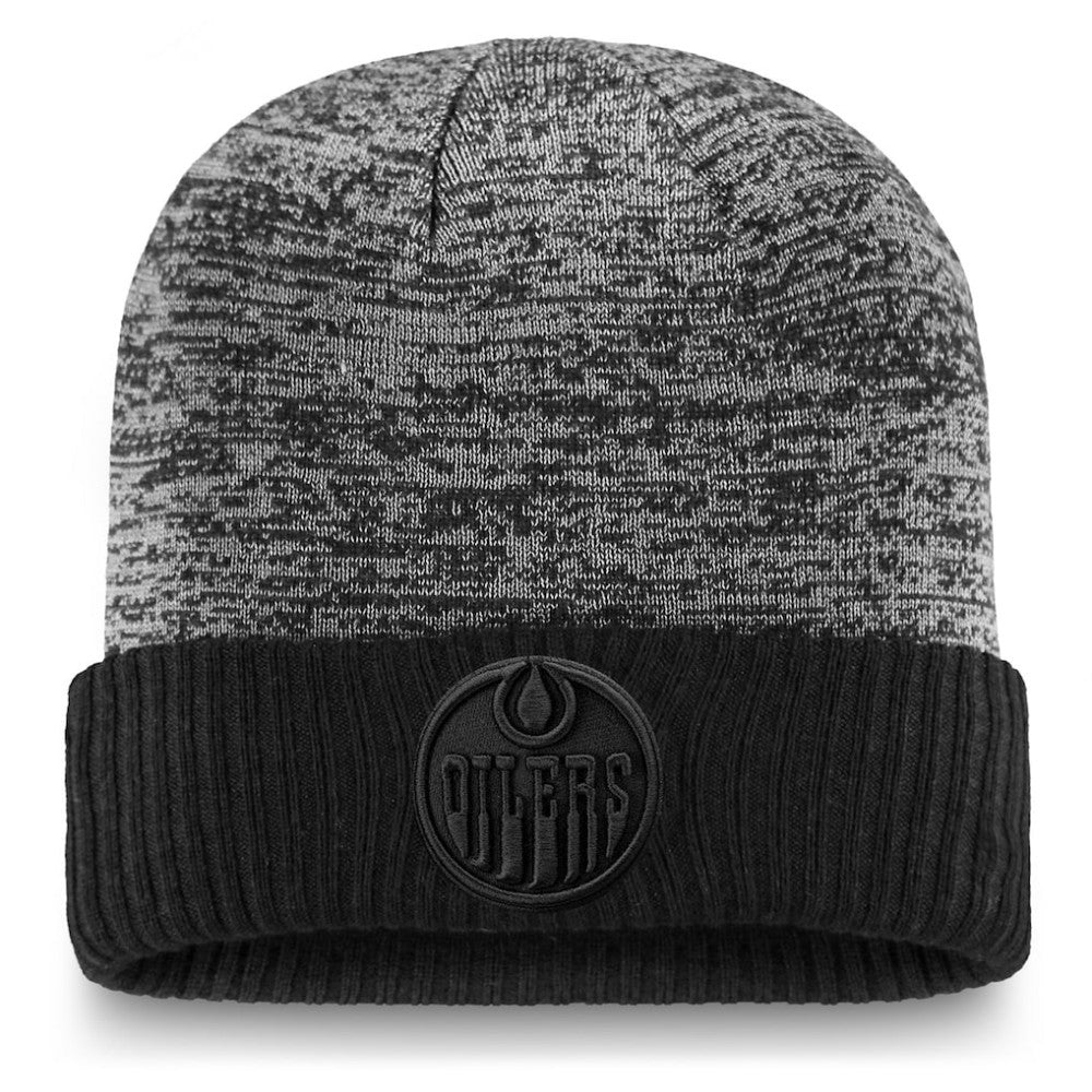 Edmonton Oilers Fanatics Authentic Pro Travel & Training Cuffed Knit Hat Black
