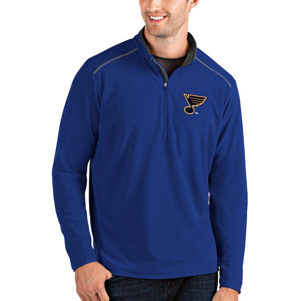 St. Louis Blues Antigua Glacier Quarter-Zip Pullover Jacket Blue