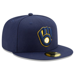 Milwaukee Brewers Home Authentic Collection On-Field 59FIFTY Fitted Hat Navy | New Era