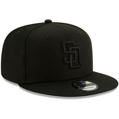 San Diego Padres Black on Black 9FIFTY Snapback Adjustable Hat Black | New Era