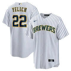 Christian Yelich Milwaukee Brewers Alternate Replica Player Jersey White | Nike