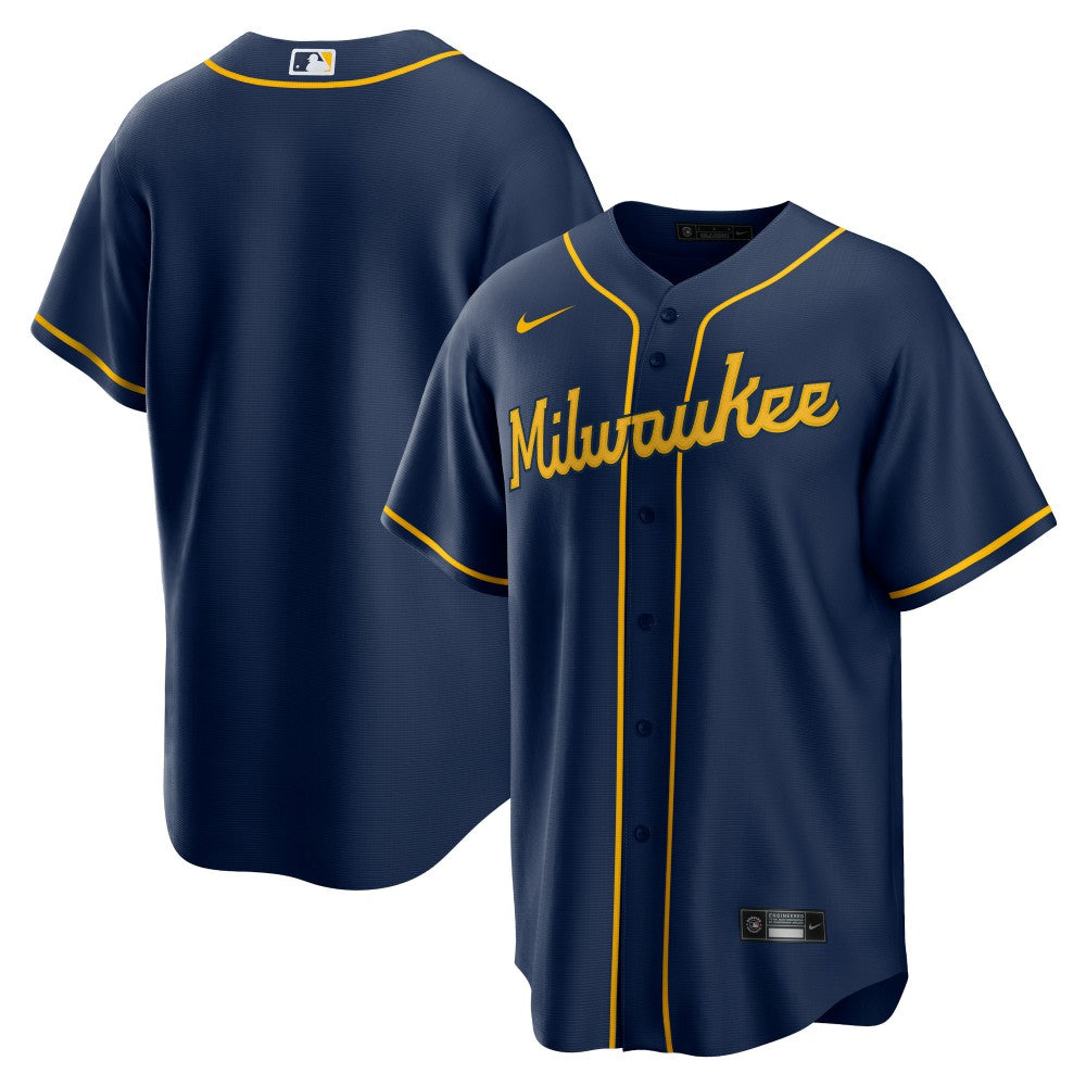 Milwaukee Brewers Alternate Replica Team Jersey Navy | Nike