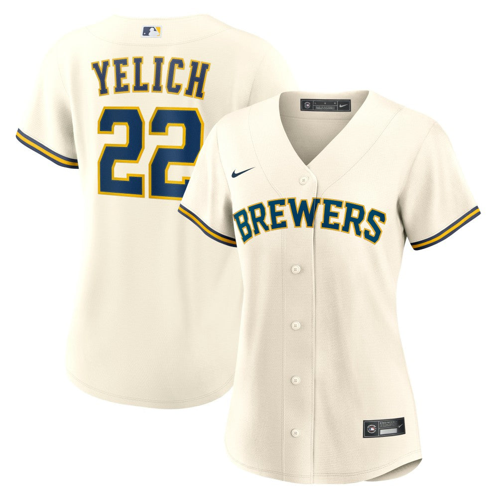 Christian Yelich Milwaukee Brewers Women's Home Replica Player Jersey Cream | Nike
