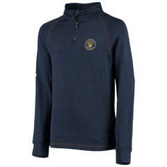 Milwaukee Brewers Stitches Youth Raglan Quarter-Zip Jacket Navy