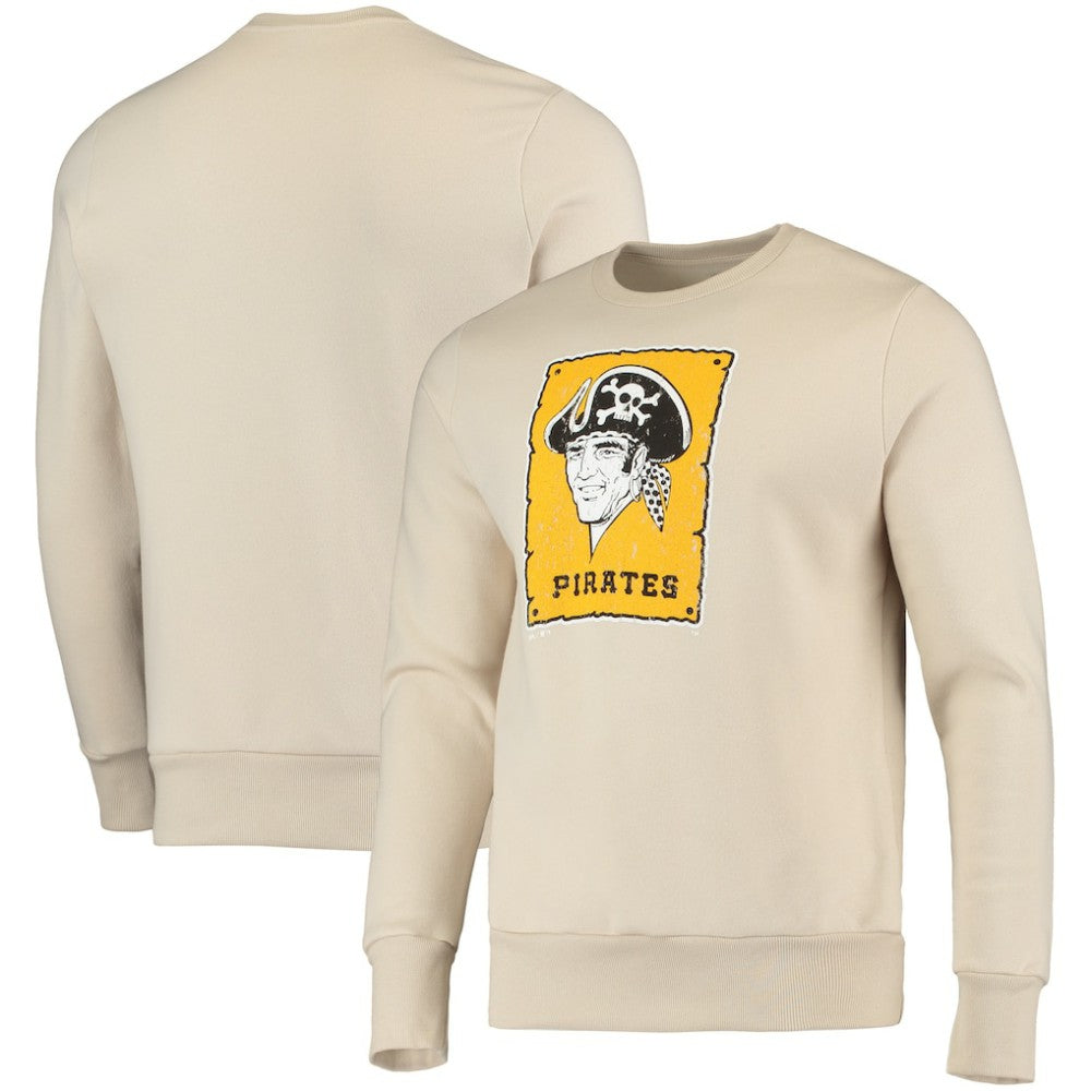 Pittsburgh Pirates Majestic Threads Fleece Pullover Sweatshirt Oatmeal