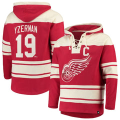 Steve Yzerman Detroit Red Wings '47 Player Lacer Pullover Hoodie Red