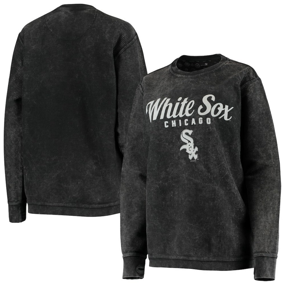 Chicago White Sox G-III 4Her by Carl Banks Women's Comfy Cord Pullover Sweatshirt Black