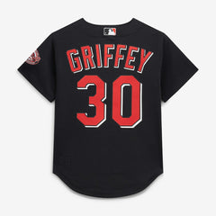 Ken Griffey Jr. Cincinnati Reds Cooperstown Collection Mesh Batting Practice Button-Up Jersey Black | Mitchell & Ness