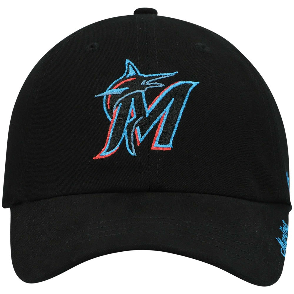 Miami Marlins Women's Team Miata Clean Up Adjustable Hat Black | 47 brand