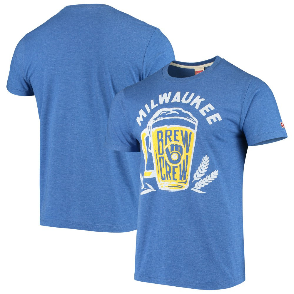 Milwaukee Brewers Hyperlocal Tri-Blend T-Shirt Royal