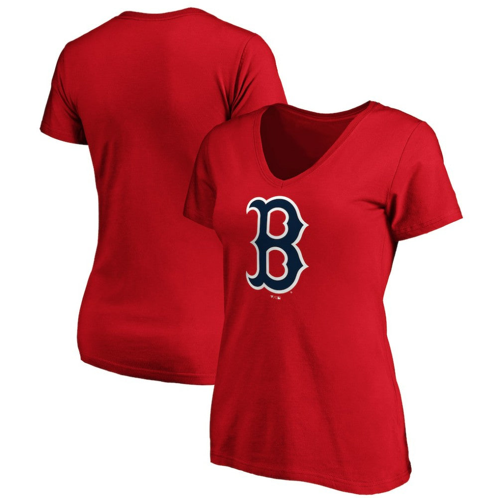 Boston Red Sox Women's Core Official Logo V-Neck T-Shirt Red