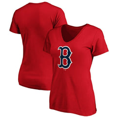 Boston Red Sox Women's Core Official Logo V-Neck T-Shirt Red