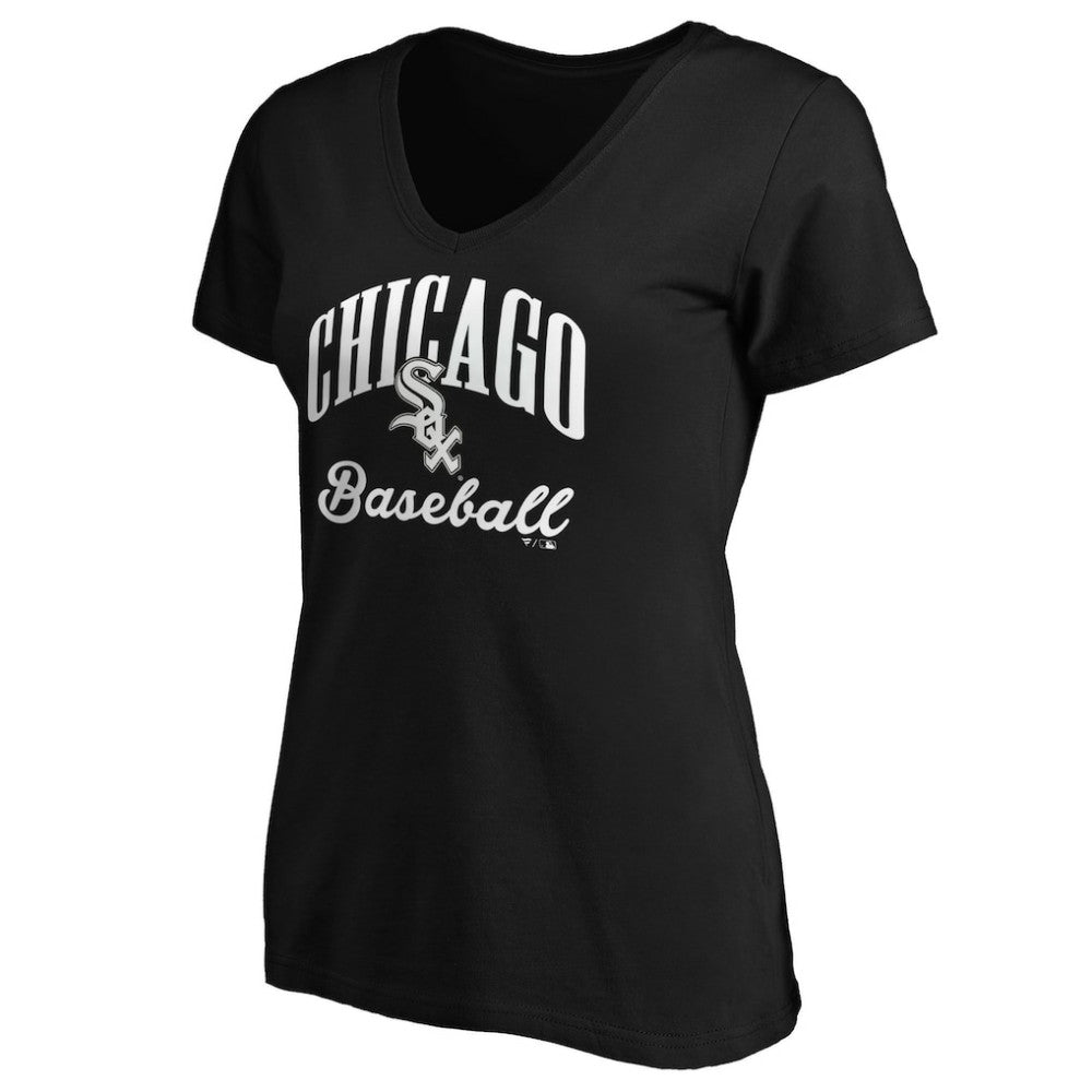 Chicago White Sox Women's Victory Script V-Neck T-Shirt Black
