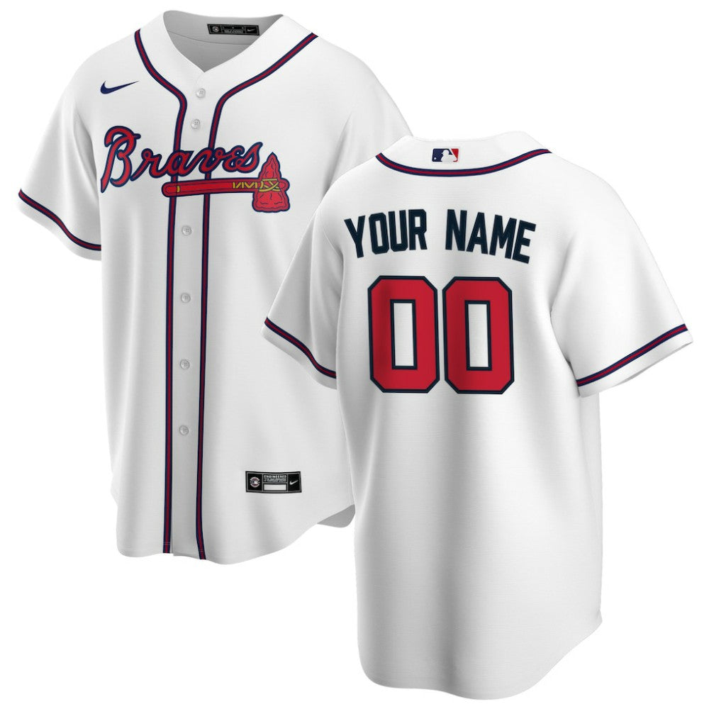 Atlanta Braves Home Replica Custom Jersey White | Nike