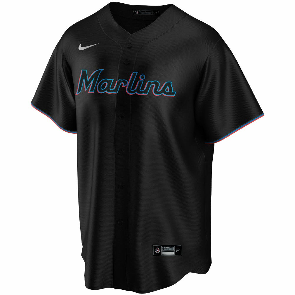 Miami Marlins Alternate Replica Custom Jersey Black | Nike