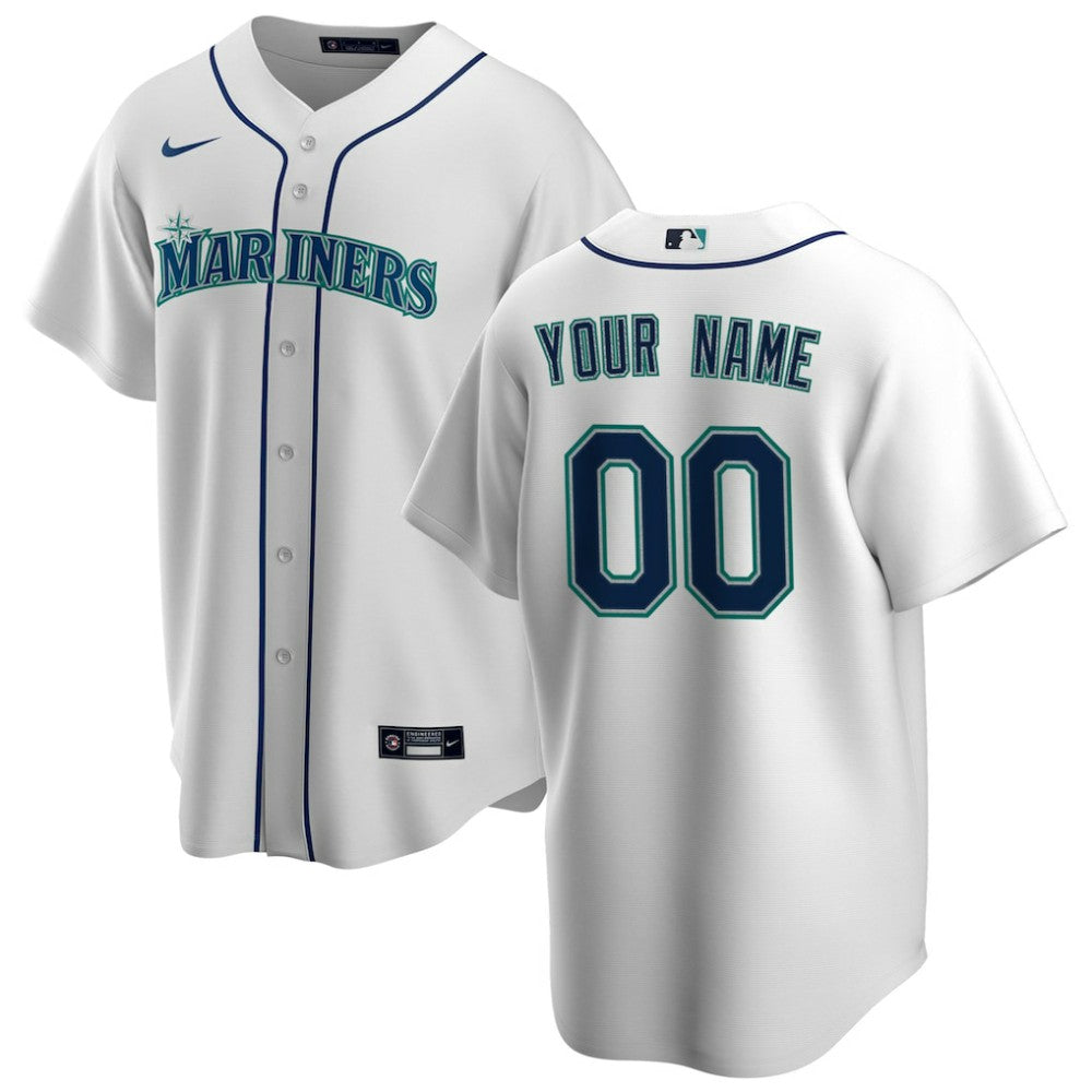 Seattle Mariners Home Replica Custom Jersey White | Nike