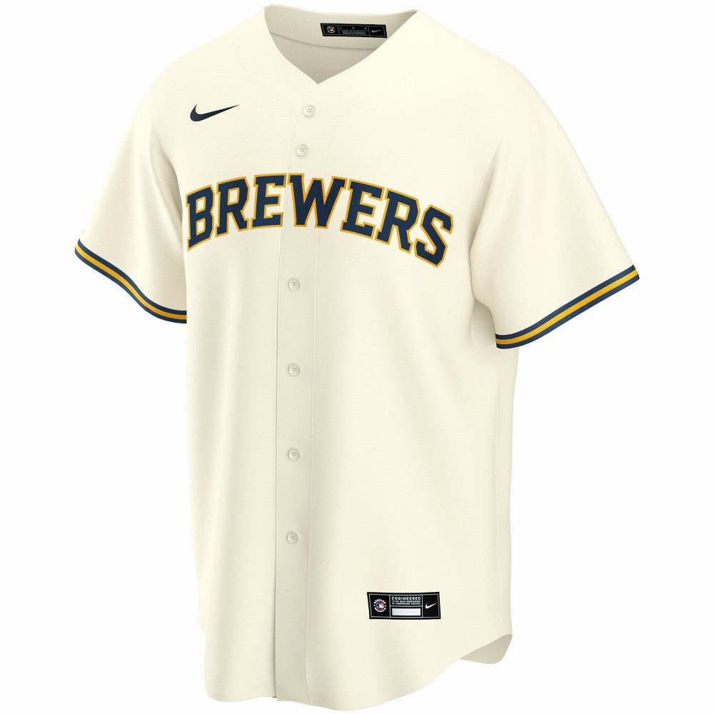 Milwaukee Brewers Home Replica Custom Jersey Cream | Nike