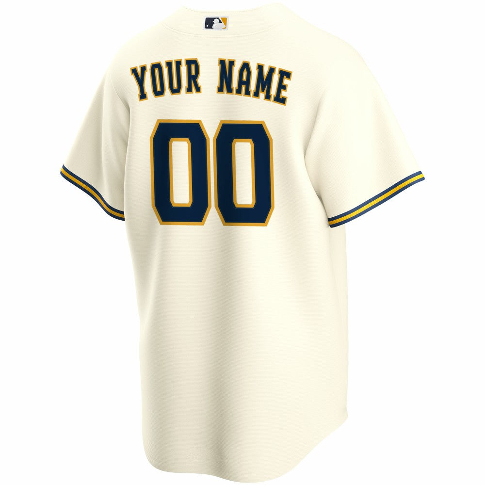 Milwaukee Brewers Home Replica Custom Jersey Cream | Nike