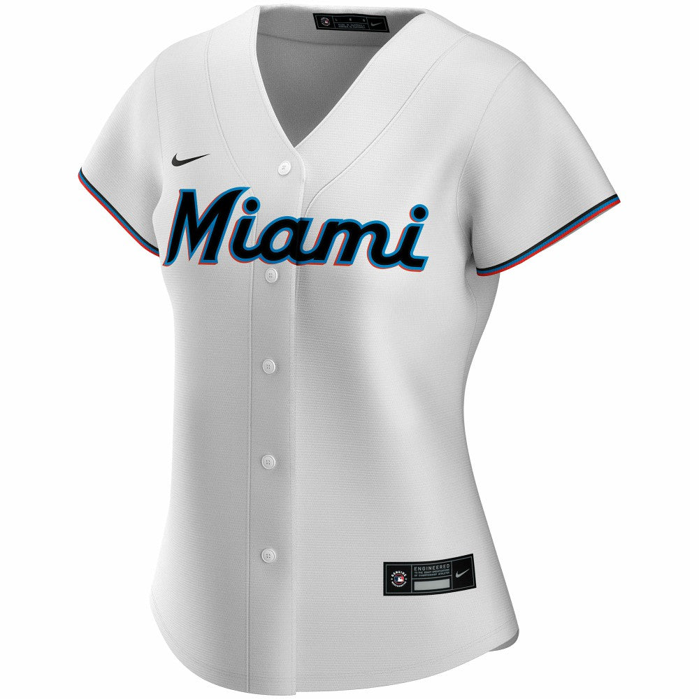 Miami Marlins Women's Home Replica Custom Jersey White | Nike