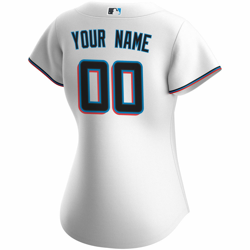 Miami Marlins Women's Home Replica Custom Jersey White | Nike