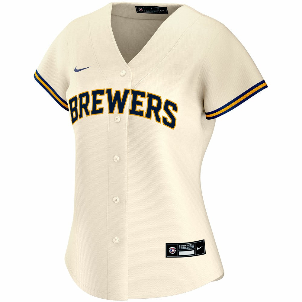 Milwaukee Brewers Women's Home Replica Custom Jersey Cream | Nike