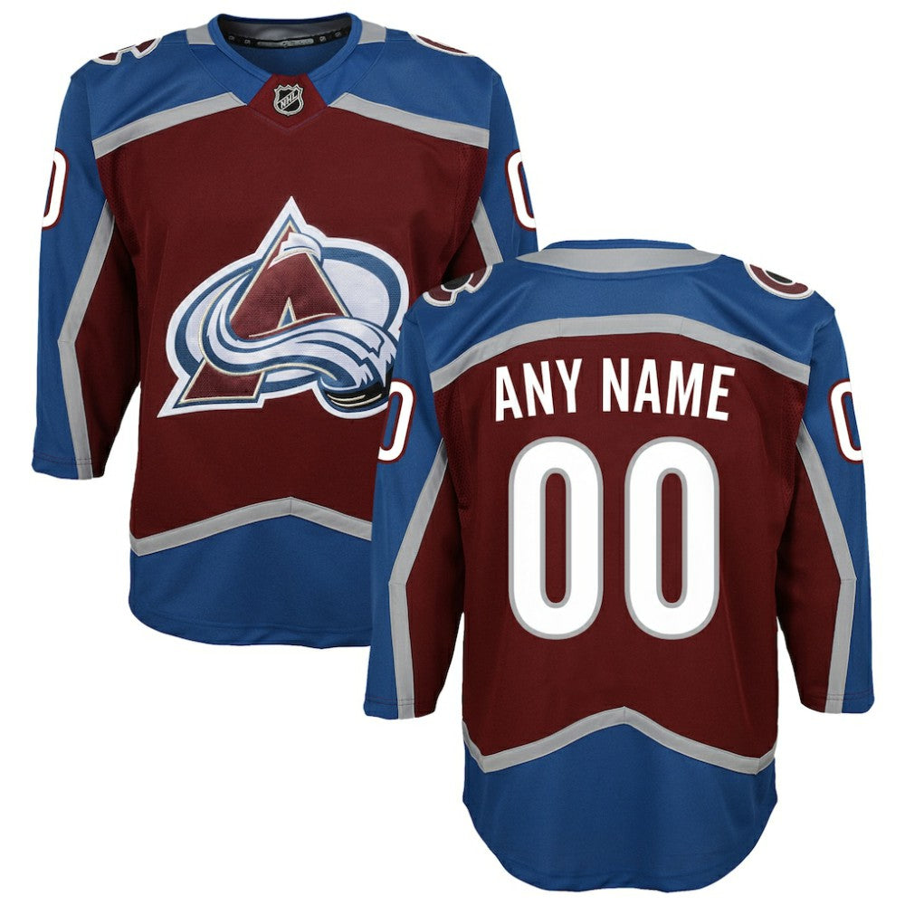 Colorado Avalanche Youth Home Premier Custom Jersey Burgundy