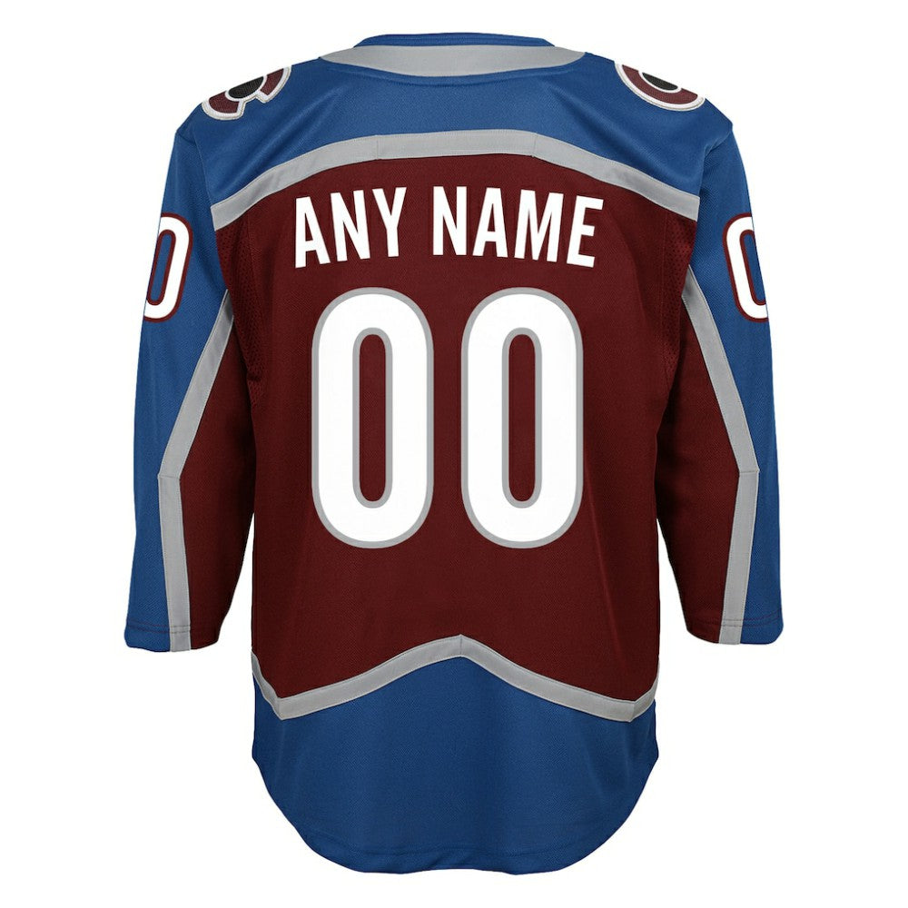Colorado Avalanche Youth Home Premier Custom Jersey Burgundy