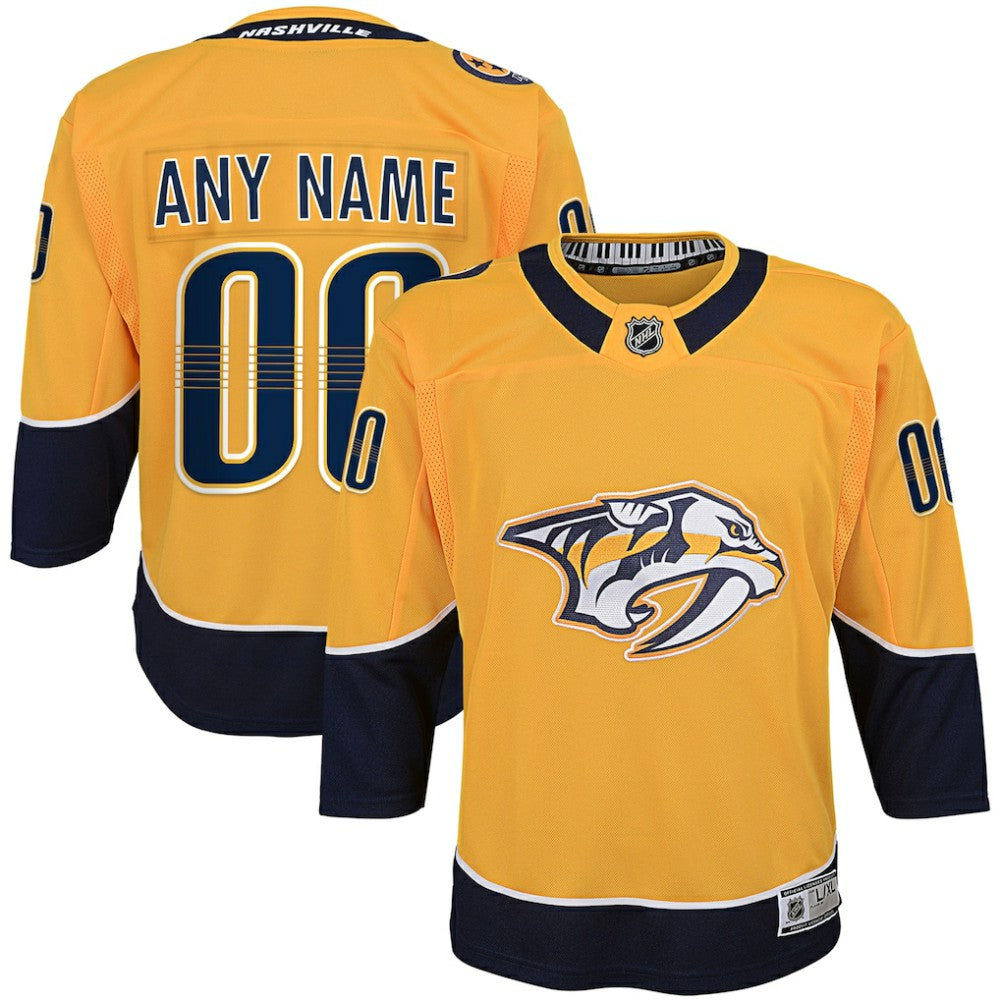 Nashville Predators Youth Home Premier Custom Jersey Yellow