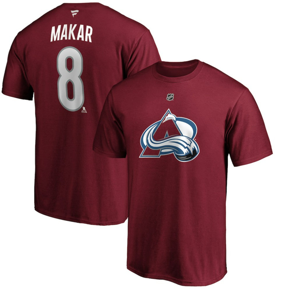 Cale Makar Colorado Avalanche Fanatics Authentic Stack Player Name & Number T-Shirt Burgundy