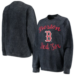 Boston Red Sox G-III 4Her by Carl Banks Women's Script Comfy Cord Pullover Sweatshirt Navy