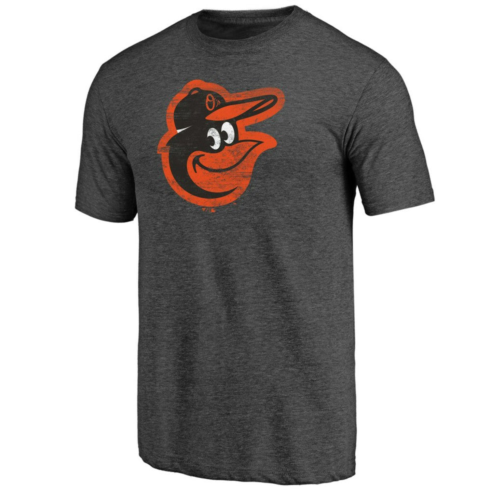 Baltimore Orioles Weathered Official Logo Tri-Blend T-Shirt Charcoal