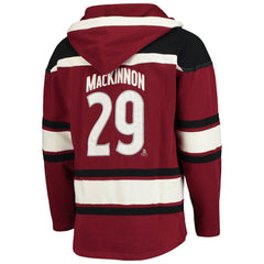 Nathan MacKinnon Colorado Avalanche '47 Player Name & Number Lacer Pullover Hoodie Burgundy
