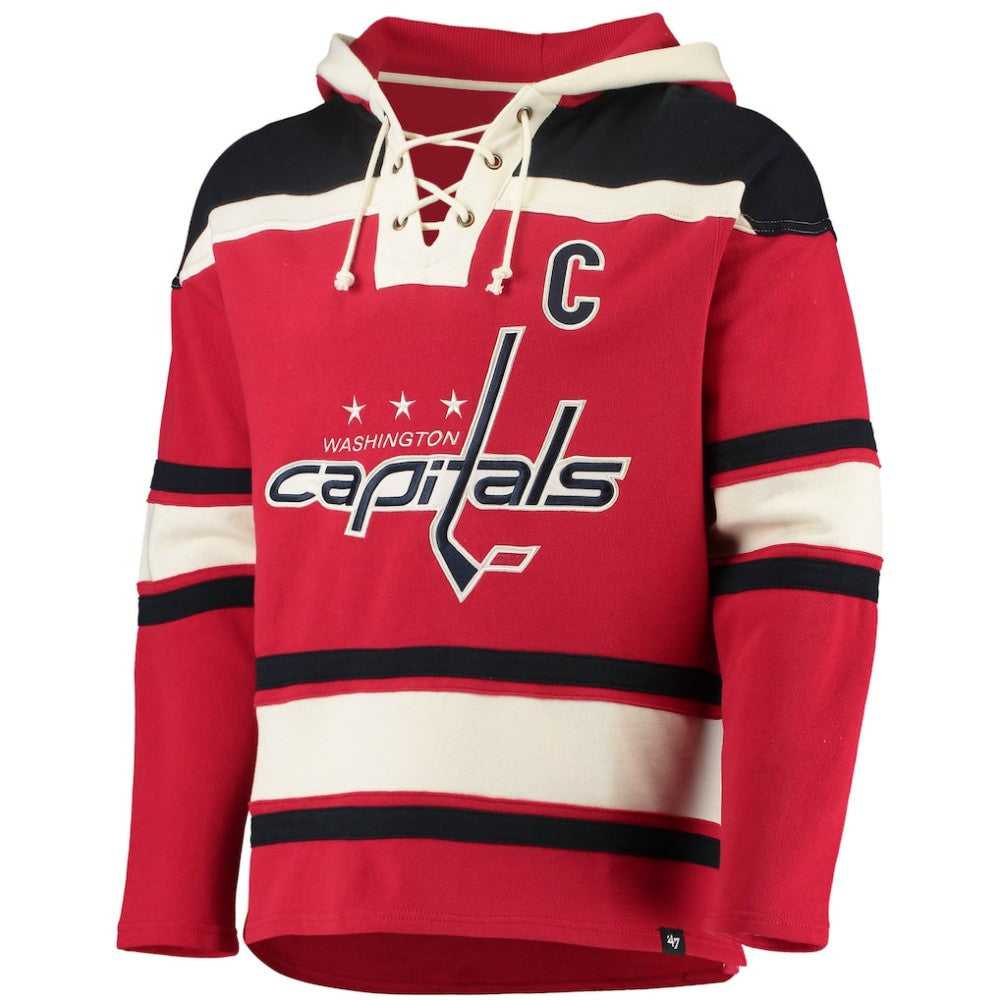 Alexander Ovechkin Washington Capitals '47 Player Name & Number Lacer Pullover Hoodie Red